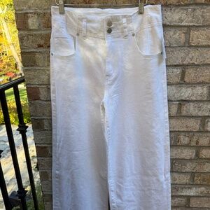 Habitual Emmette High Rise Wide Leg White Jeans Sz 8